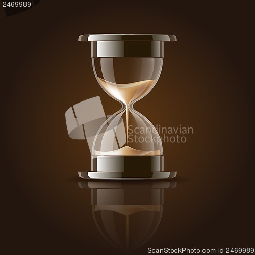 Image of Sand falling in the hourglass.