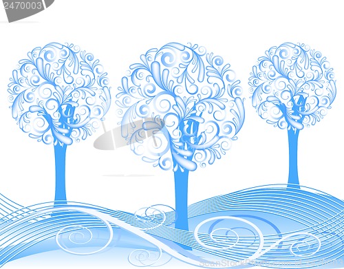 Image of beautiful vector winter tree design
