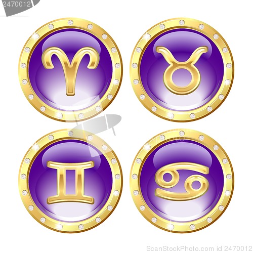 Image of Set of the Golden Zodiac Signs