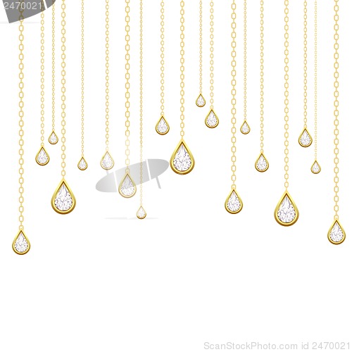 Image of golden drops with brilliants