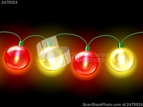 Image of MultiColored lamp festive garland. Seamless