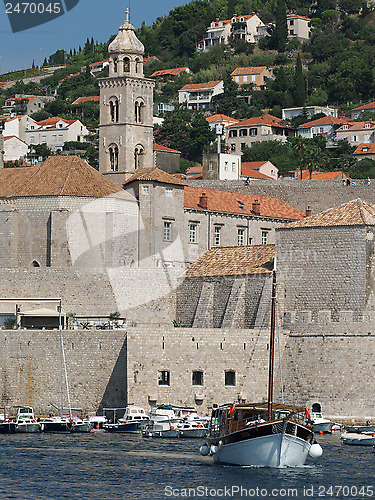 Image of Dubrovnik, august 2013, old town and franciscan church 