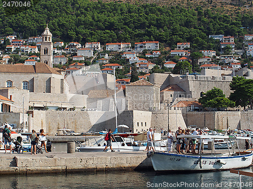 Image of Dubrovnik, august 2013, old town and franciscan church