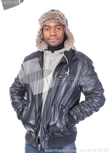Image of Young African-American feeling cold