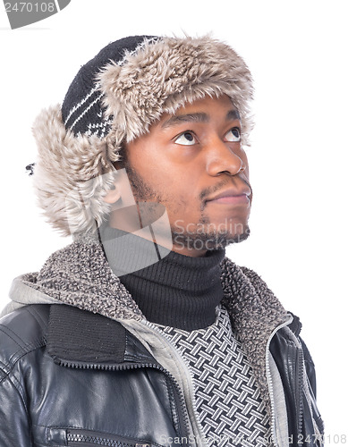 Image of Portrait of a handsome African-American with hat