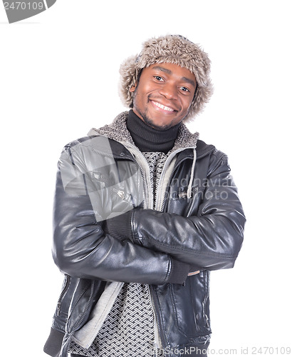 Image of Young African-American feeling cold