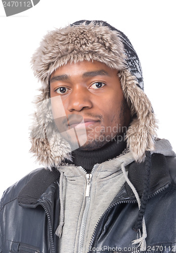 Image of Portrait of a handsome African-American with hat