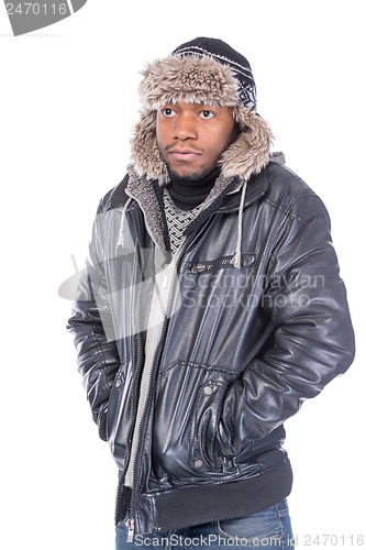 Image of Young African-American feeling cold