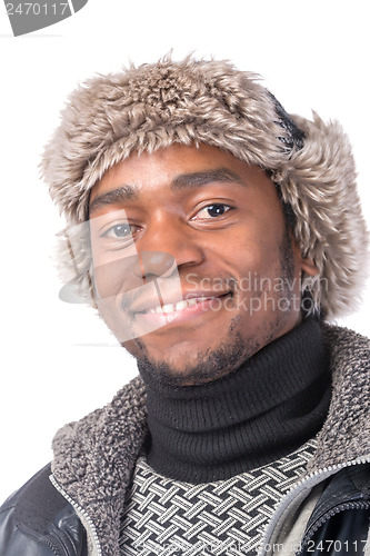 Image of Portrait of a handsome African-American with hat