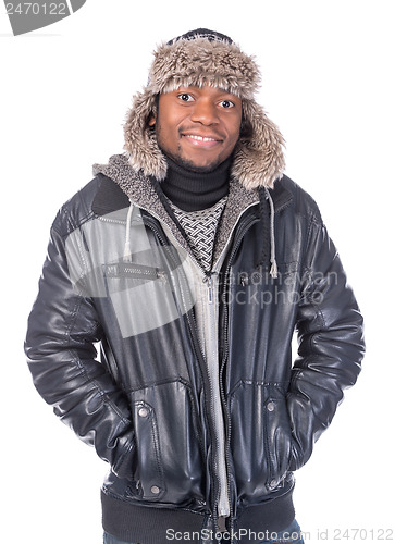 Image of Young African-American feeling cold