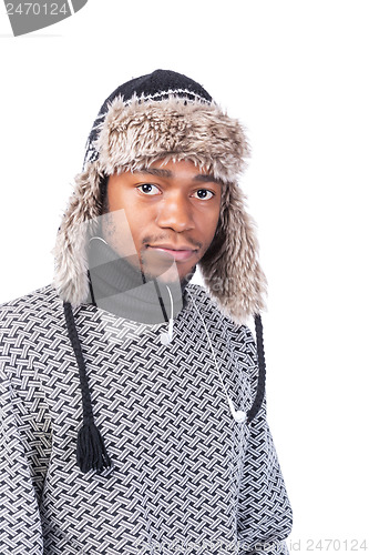 Image of Young African-American feeling cold