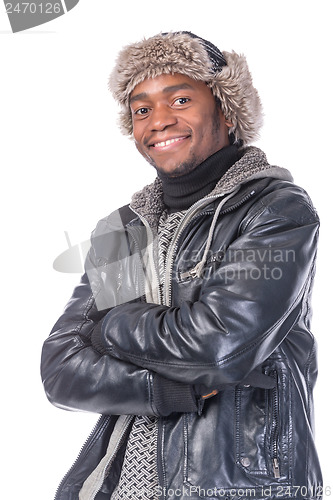 Image of Young African-American feeling cold
