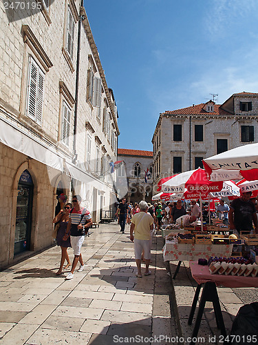 Image of Dubrovnik, august 2013, Croatia, street and market