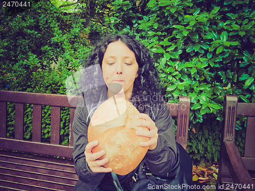 Image of Girl eating bread