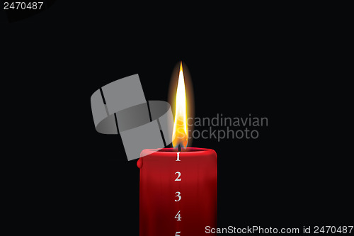 Image of Red advent candle - december 1st