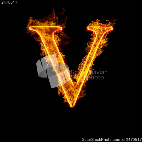 Image of Fire alphabet letter V