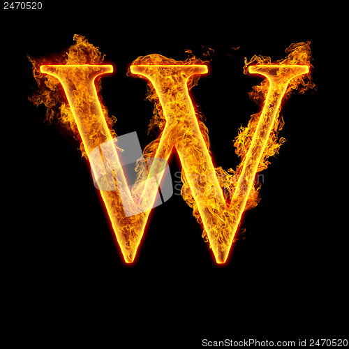 Image of Fire alphabet letter W