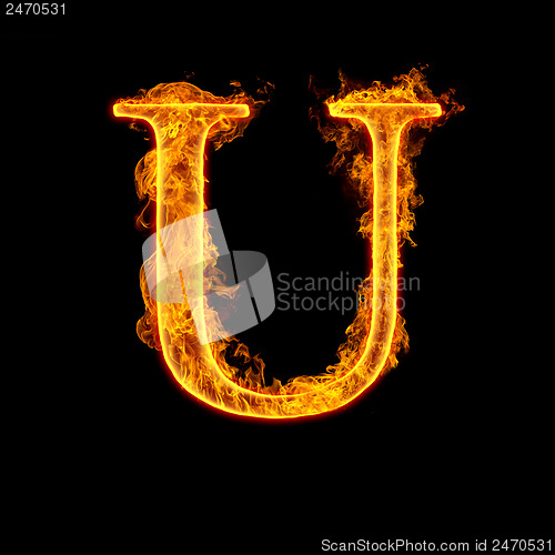 Image of Fire alphabet letter U