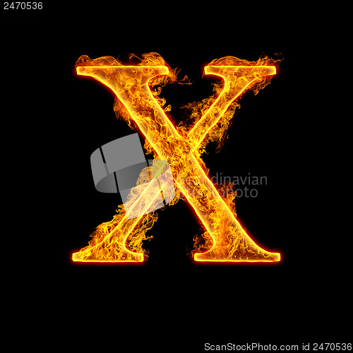 Image of Fire alphabet letter X