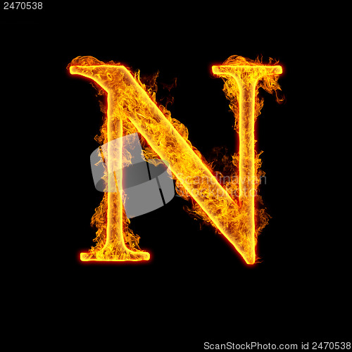 Image of Fire alphabet letter N