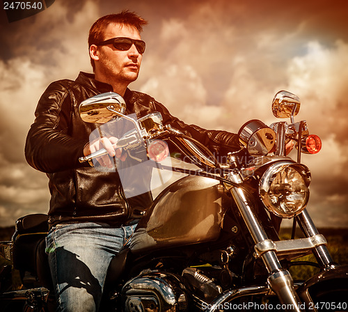 Image of Biker on a motorcycle