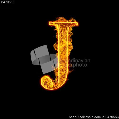 Image of Fire alphabet letter J