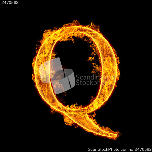 Image of Fire alphabet letter Q