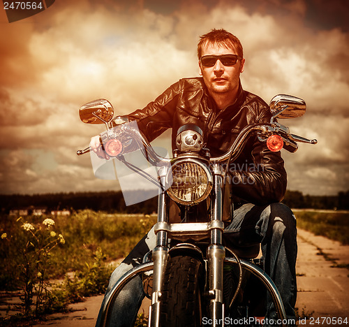 Image of Biker on a motorcycle