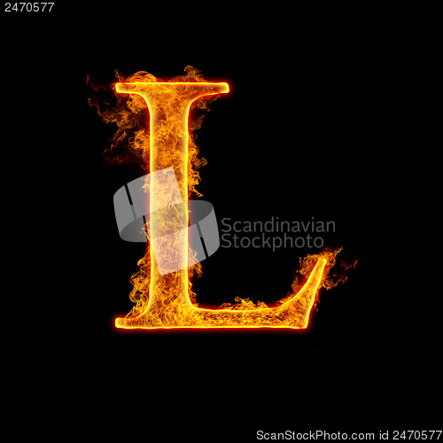 Image of Fire alphabet letter L