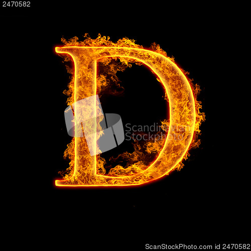 Image of Fire alphabet letter D