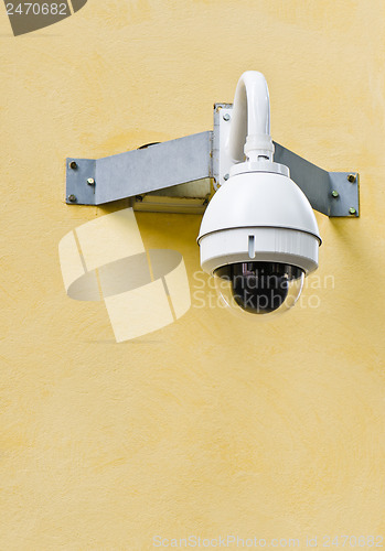 Image of A CCTV camera at the corner of the building