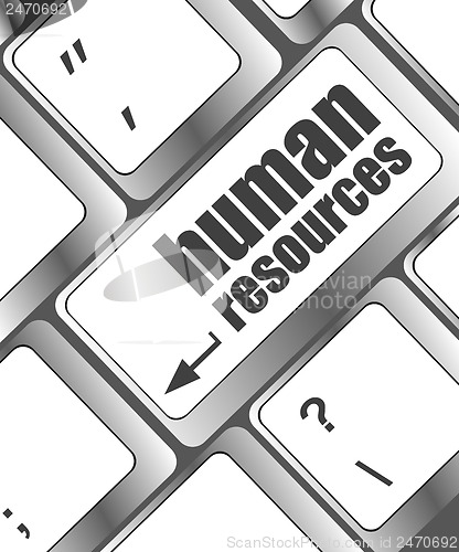 Image of Human resources text on laptop keyboard