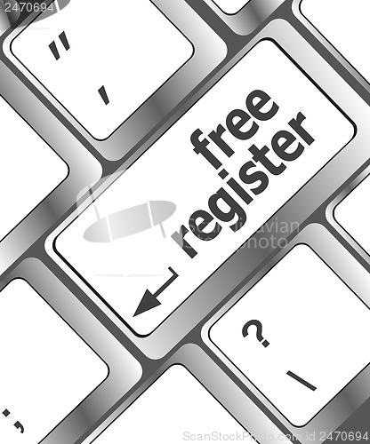 Image of free register computer key showing internet login
