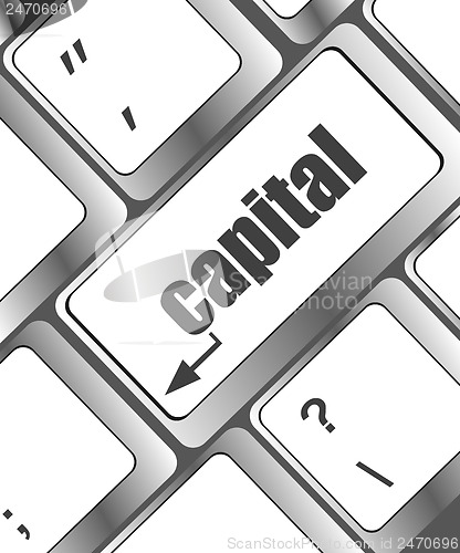 Image of capital button on keyboard - business concept