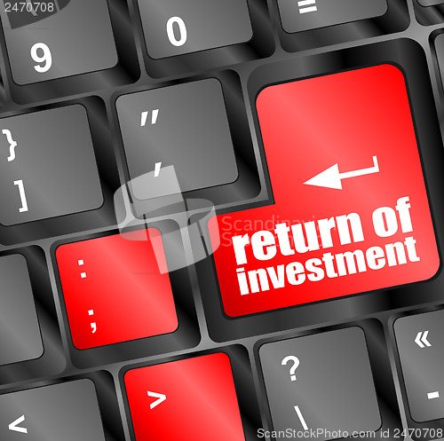 Image of invest or investing concepts, with a message on enter key or keyboard