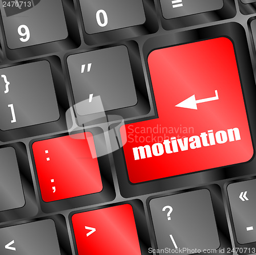 Image of motivation button on computer keyboard key