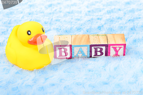 Image of Baby blocks spelling baby