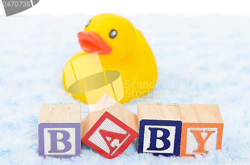 Image of Baby blocks spelling baby