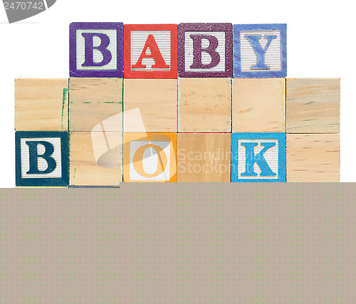 Image of Letter blocks spelling baby blocks