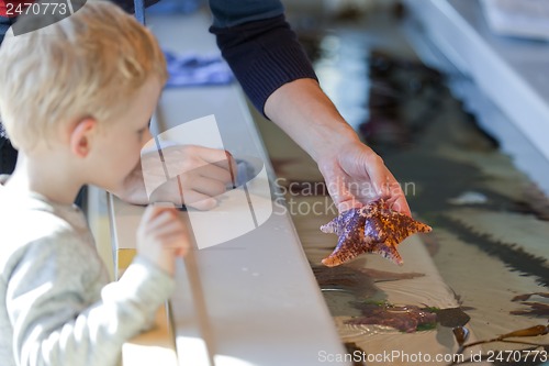 Image of family at aquarium