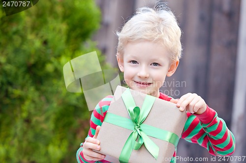 Image of boy at christmas time