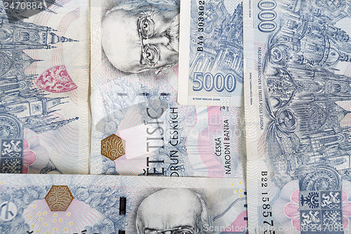 Image of czech banknotes crowns background