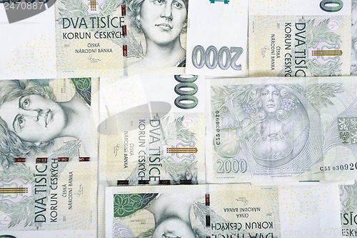 Image of czech banknotes crowns background