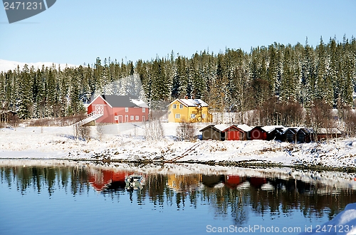 Image of Farm by a lake