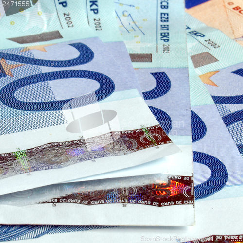 Image of Euro bankonotes background
