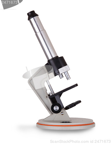 Image of Old simple microscope isolated