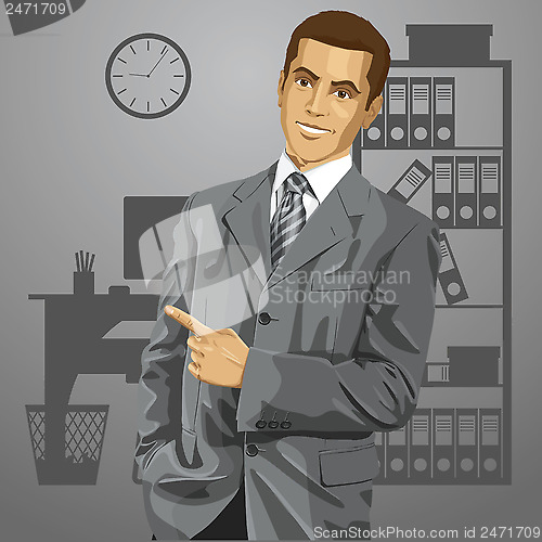 Image of Business Man With Pointing Finger
