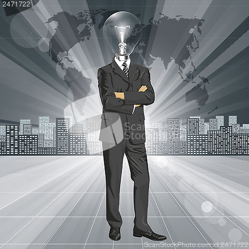 Image of Lamp Head Businessman In Suit