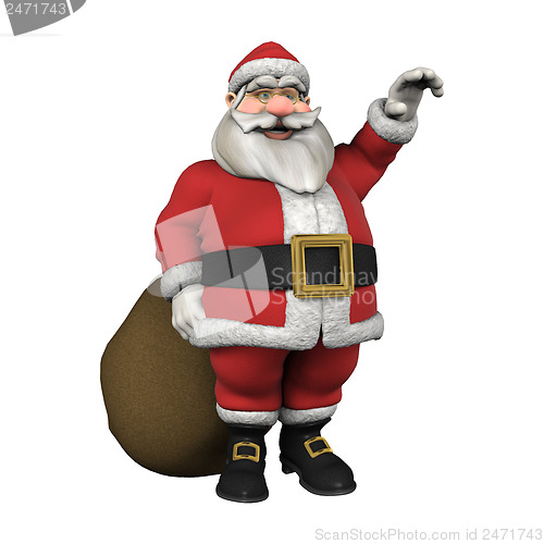 Image of Waving Santa with Christmas Gifts