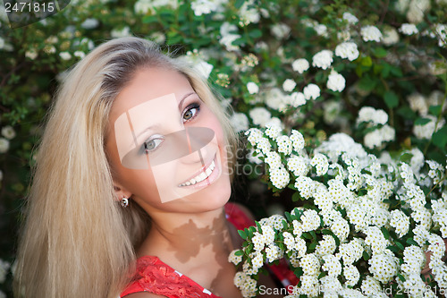 Image of Smiling blond woman